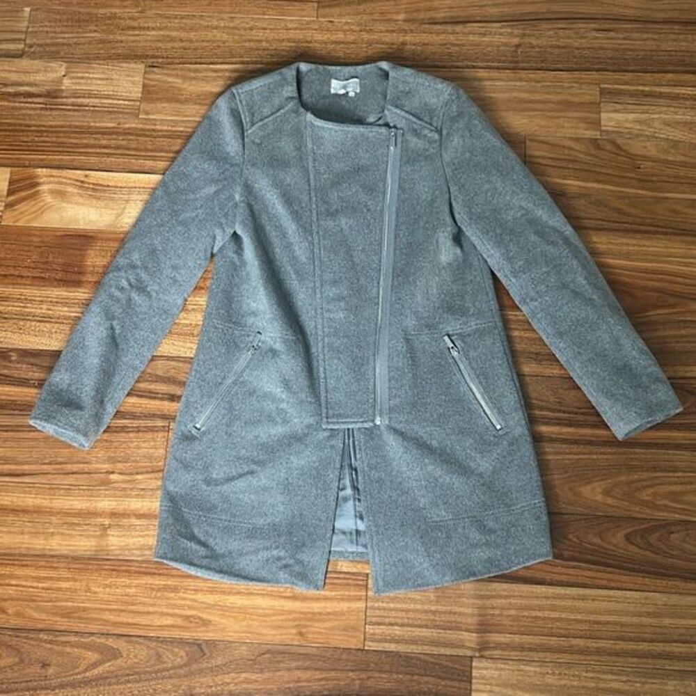 1. State woman's gray wool blend jacket long‎ dress coat woman's small
